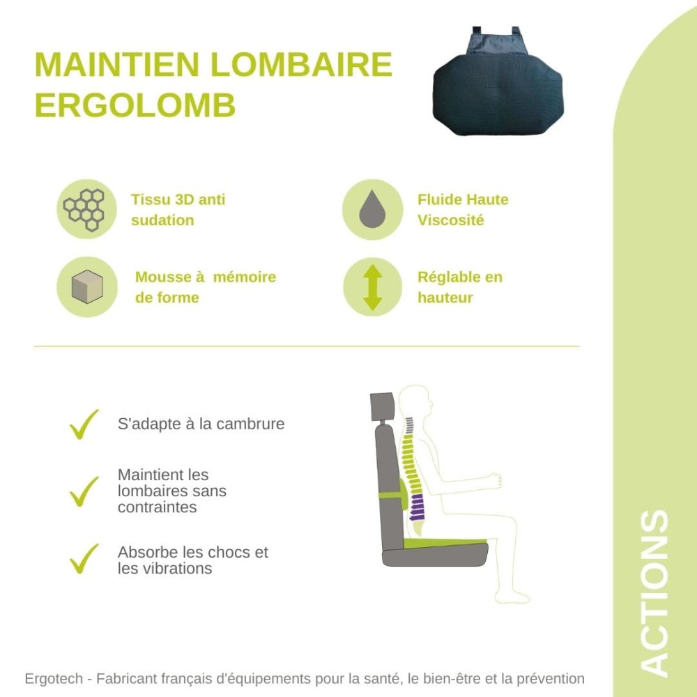Coussin d'assise ergonomique pour voiture - Ergodrive - Ergotech