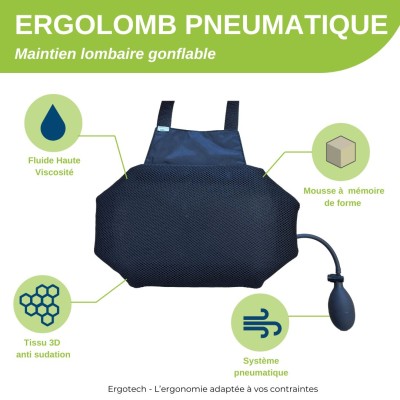 Maintien lombaire gonflable voiture